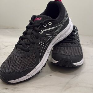 Asics Black and White Athletic Shoes